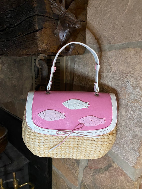 Fish Purse, Cappelli Straworld Handbag, Woven Top
