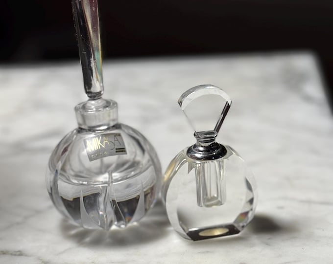 Crystal Perfume Bottles Vanity Display Vintage Victorian Mikasa Slovenia