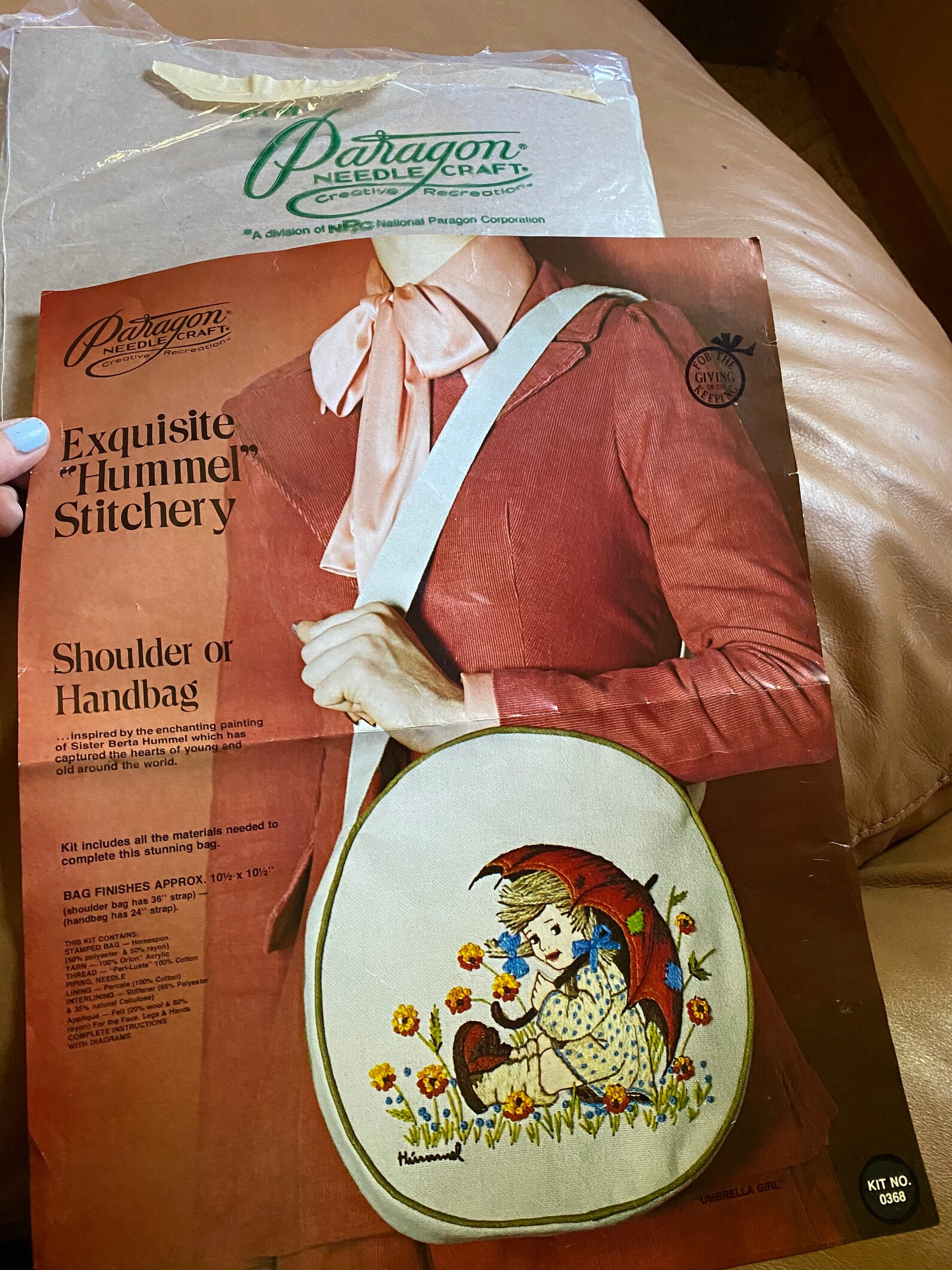 Hummel Crewel Needlework Kit Vintage Needlepoint Handbag Girl Etsy