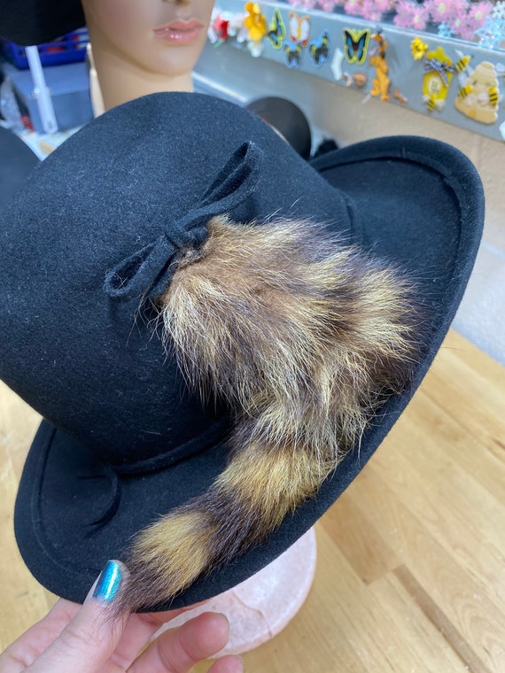 Womens Hat Raccoon Tail Cloche Hat Fun 
