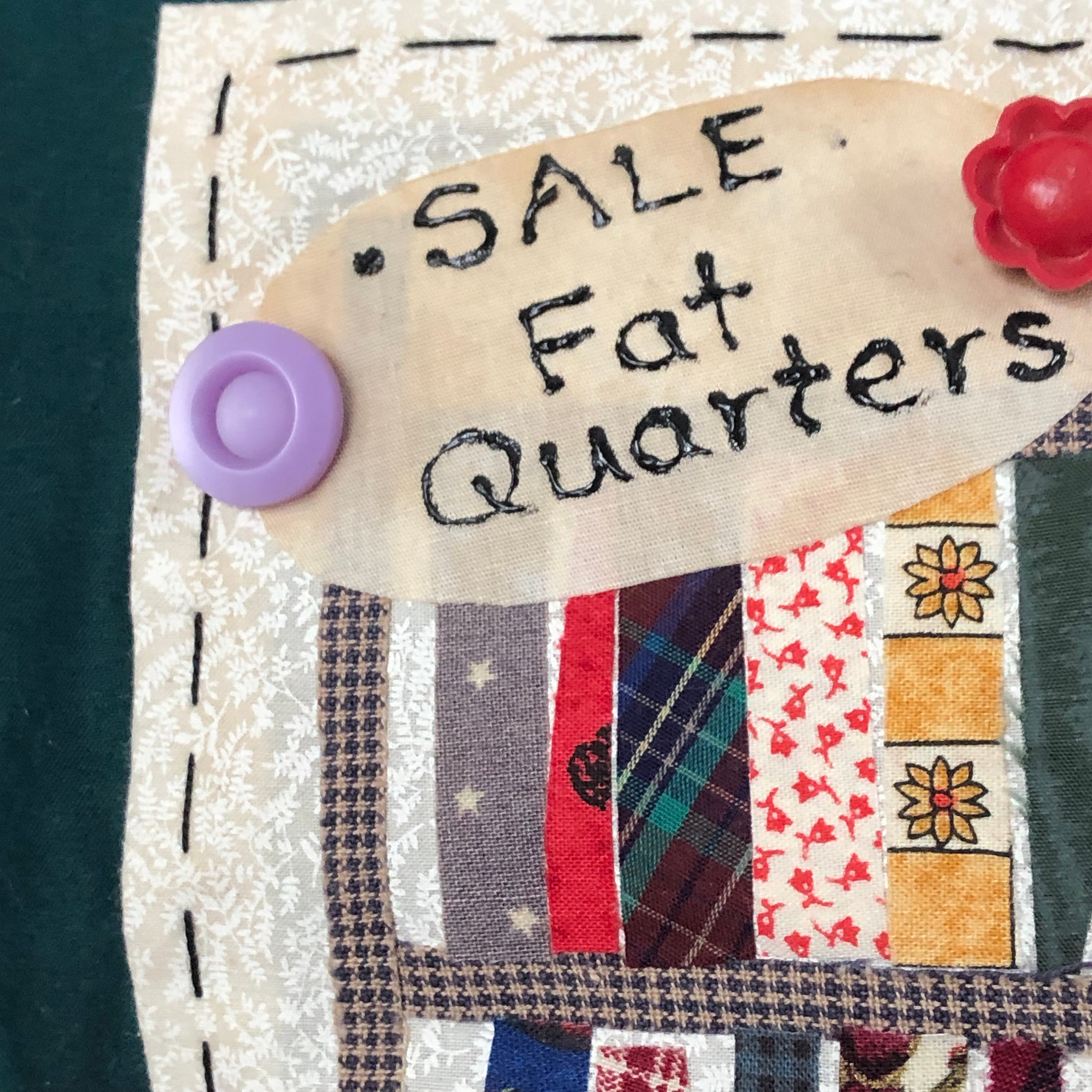 Quilter's Pillow, Fat Quarters Cushion, Handmade Sewing Decorative Pillow