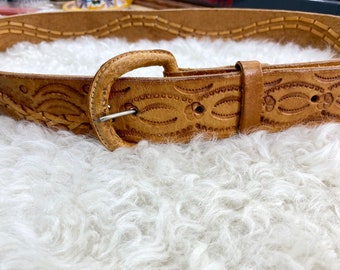 Leather Western Belt, Country Concert Cowboy Belt