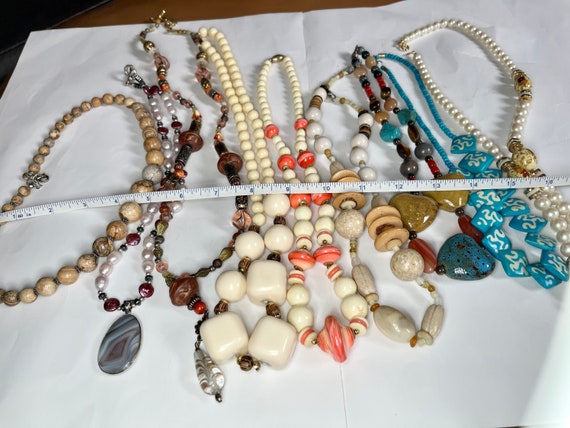 Beaded Necklaces Lot, Statement Necklaces, Costum… - image 6