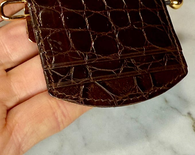 Money Clip Brown Leather Embossed Gold Tone Gift For Home Brew Int