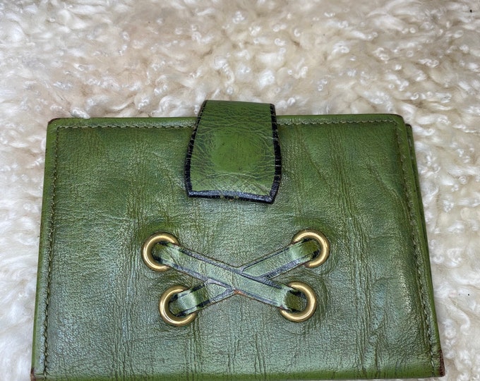 Green Princess Gardener Wallet, chartreuse mid century wallet