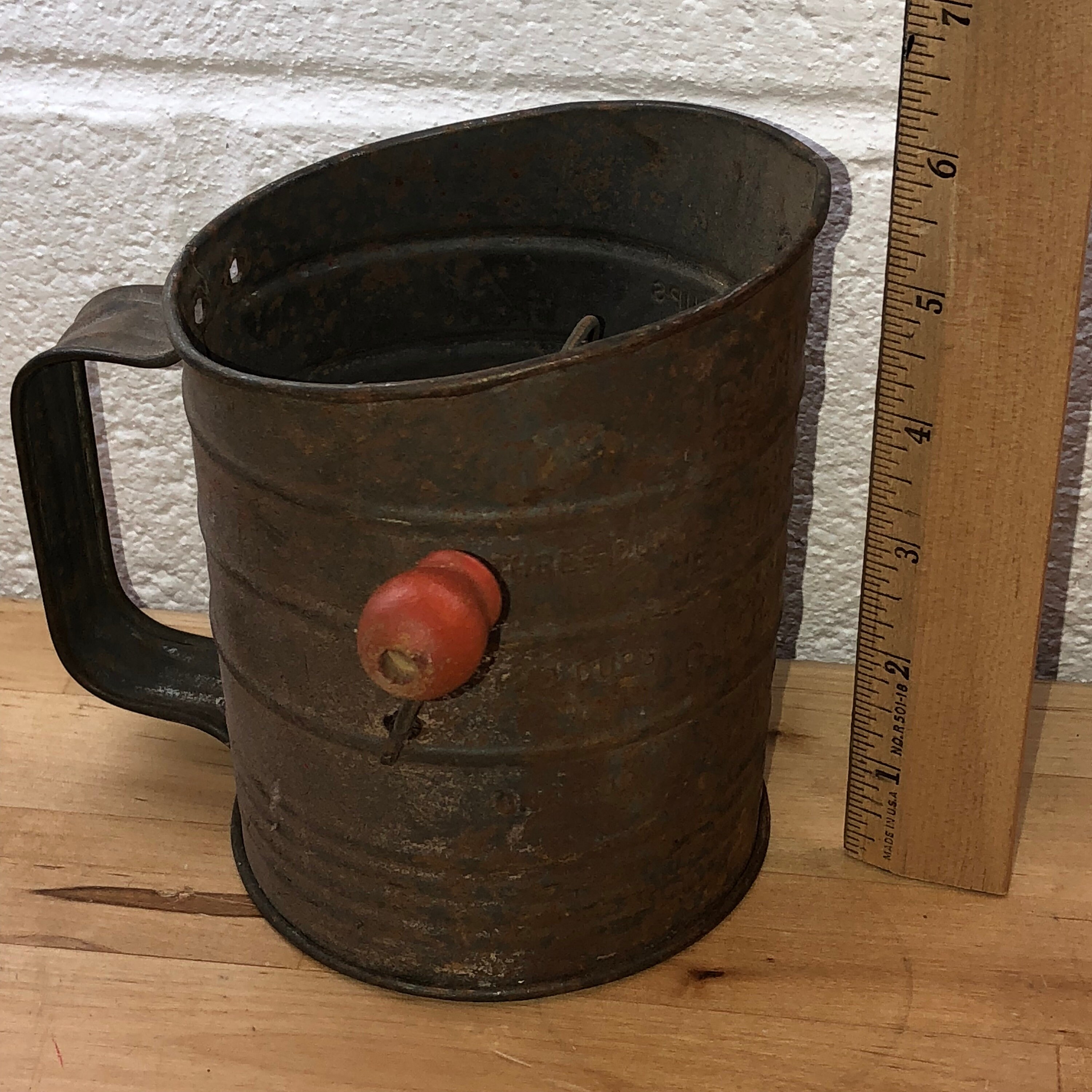 Antique Hand Sifter With Red Handle