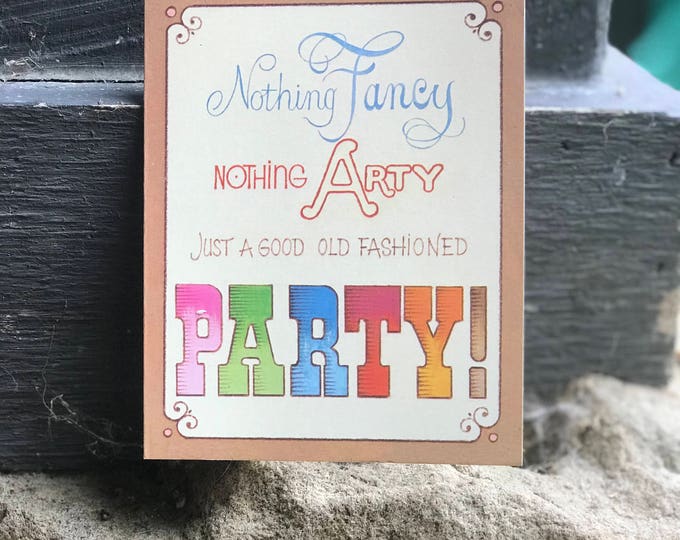 Retro Party invitation, pot luck dinner party invite, vintage stationary