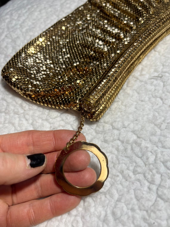 Gold Clutch Handbag,  Whiting and David Metal Mesh - image 6