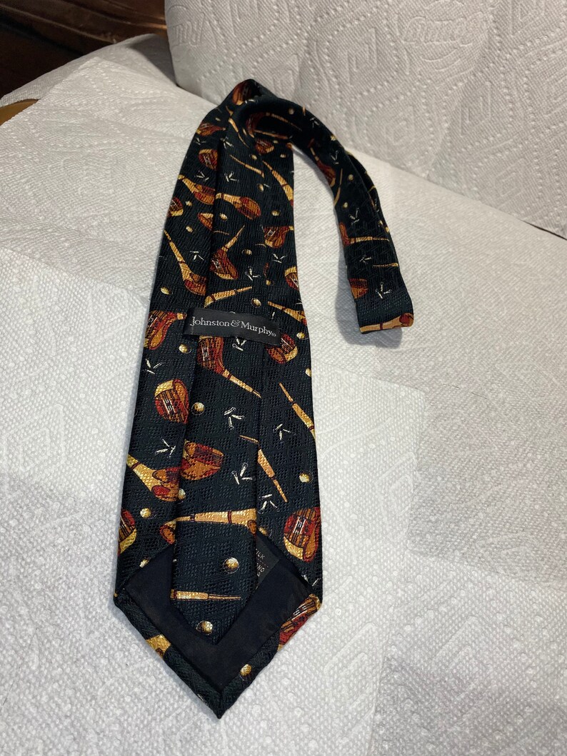 Golfer Necktie, Vintage Golf Club Tie, Handmade Silk Mens Neckwear image 4