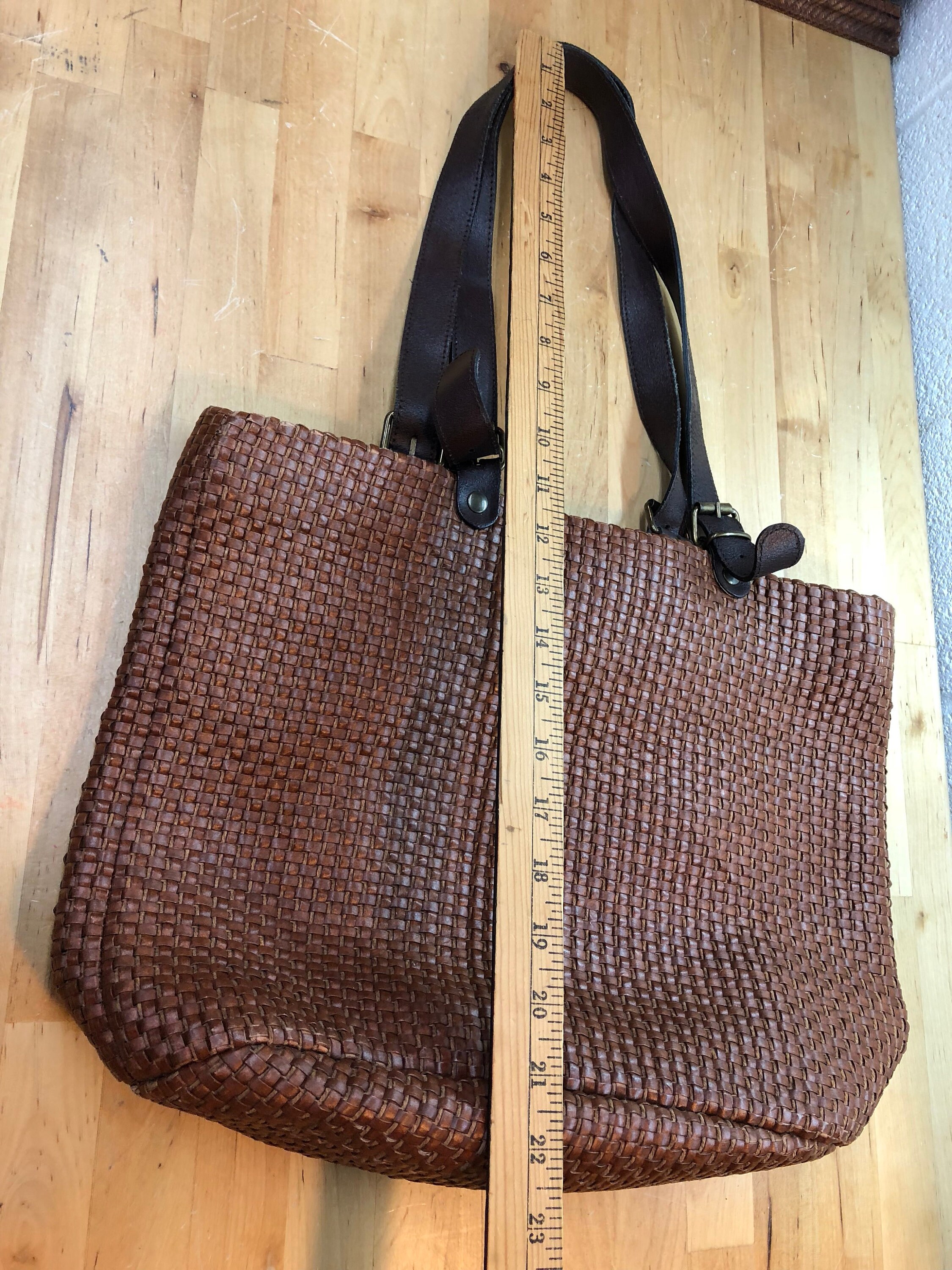 Leather Tote Bag Style Purse Vintage Maurizio Taiuti Handbag Made In