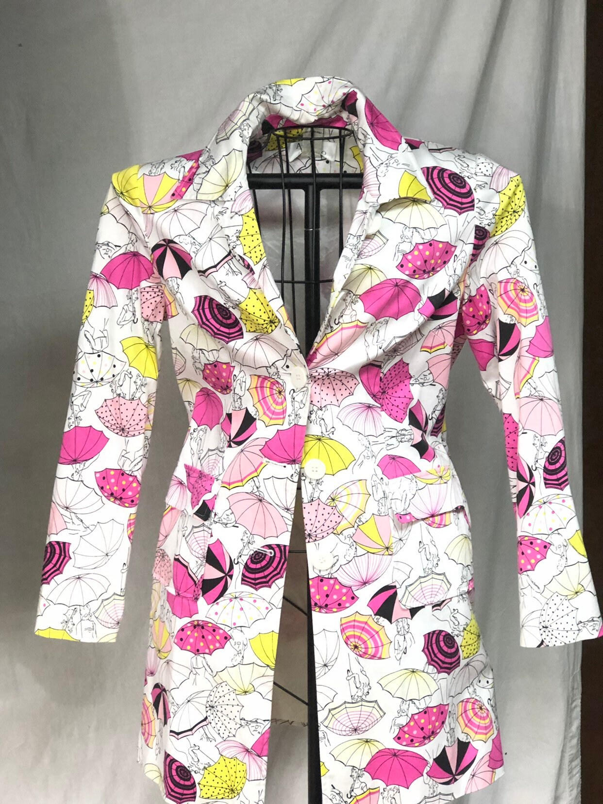 Umbrella Women's Raincoat, Colorful Fun Spring Coat, Ladies Rain Jacket