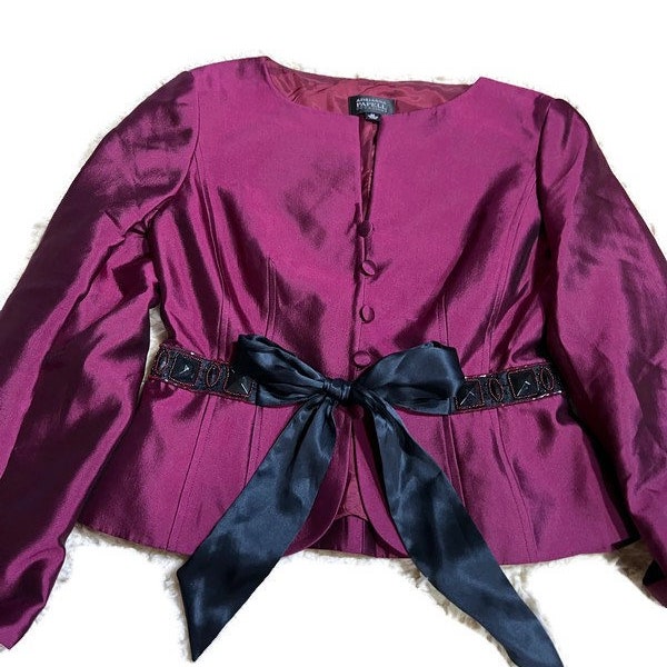 Maroon Formal Jacket, Silk Women’s Coat, Fancy Adrianna Pappel Occasions