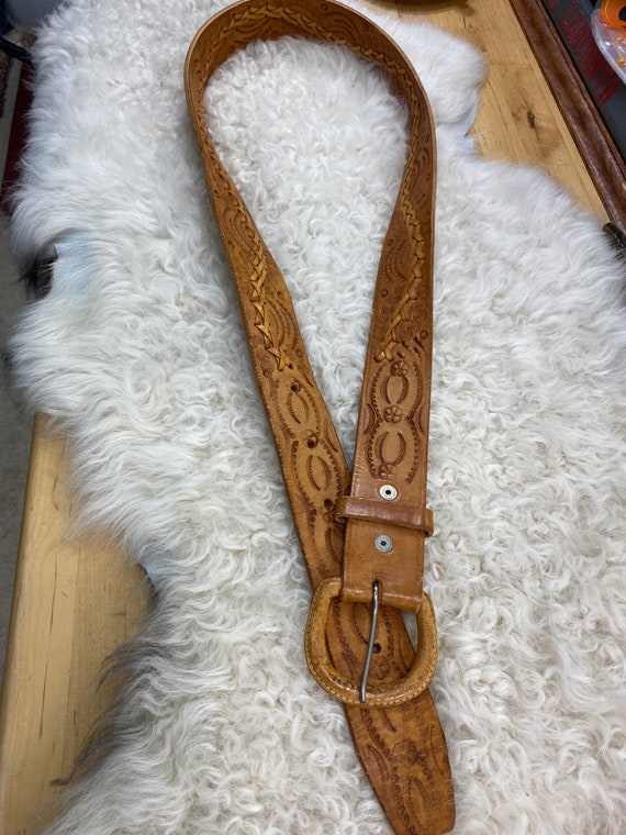 Leather Western Belt, Country Concert Cowboy Belt - image 4