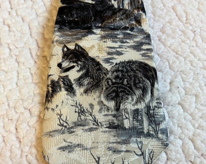 Wolves Silk Necktie, Endangered Species, Gift For Him