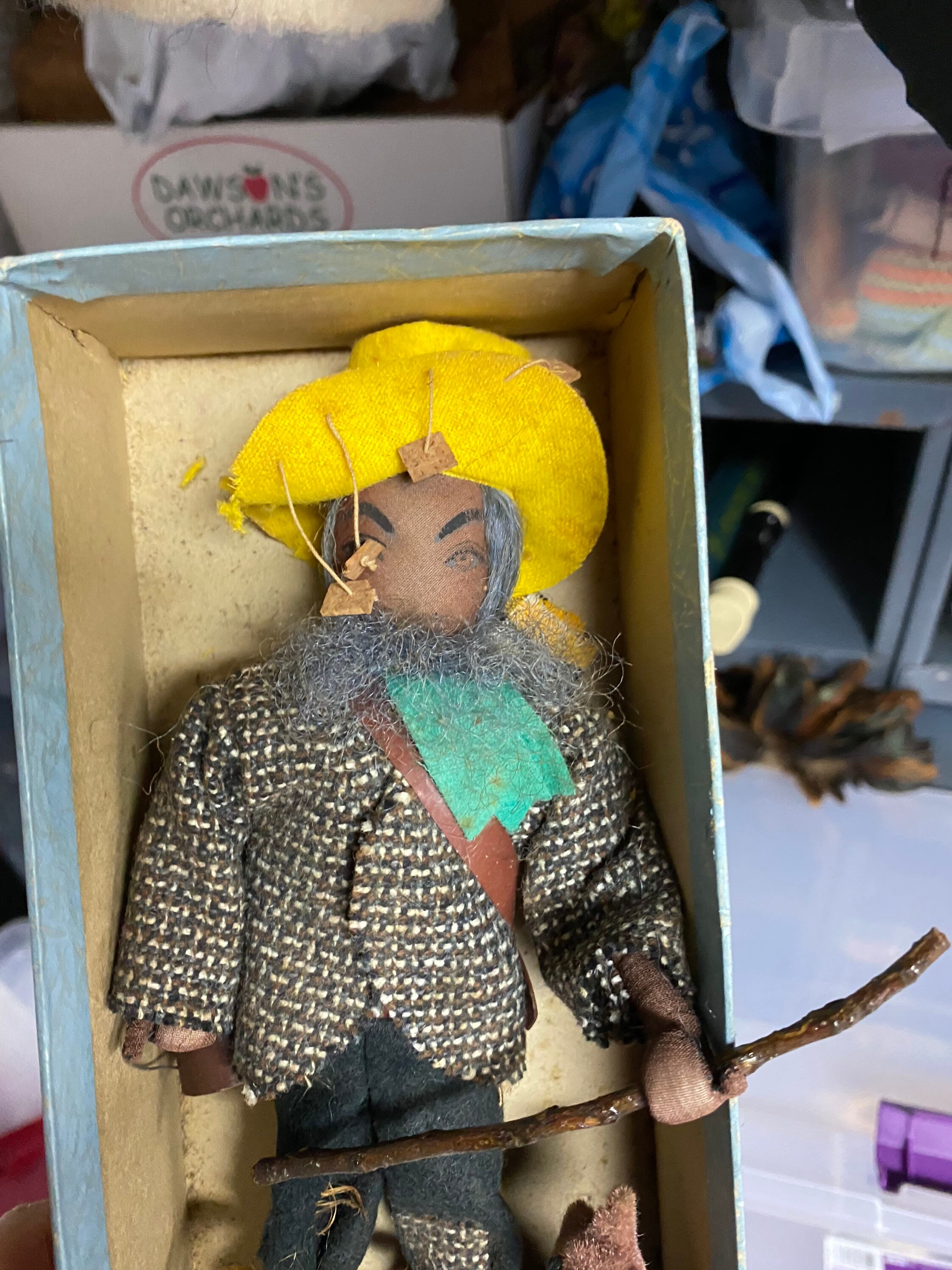 RESERVED Vintage Doll, Australian kangaroo Jolly Swagman toy