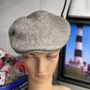 Gray Wool Newsboy Hat, Vintage Kangol Cap, Unisex Fashion image 2