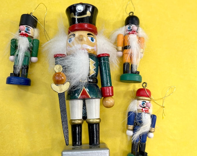 Nutcracker Ornaments, Vintage Wooden Christmas Nutcrackers, Christmas Tree Decoration