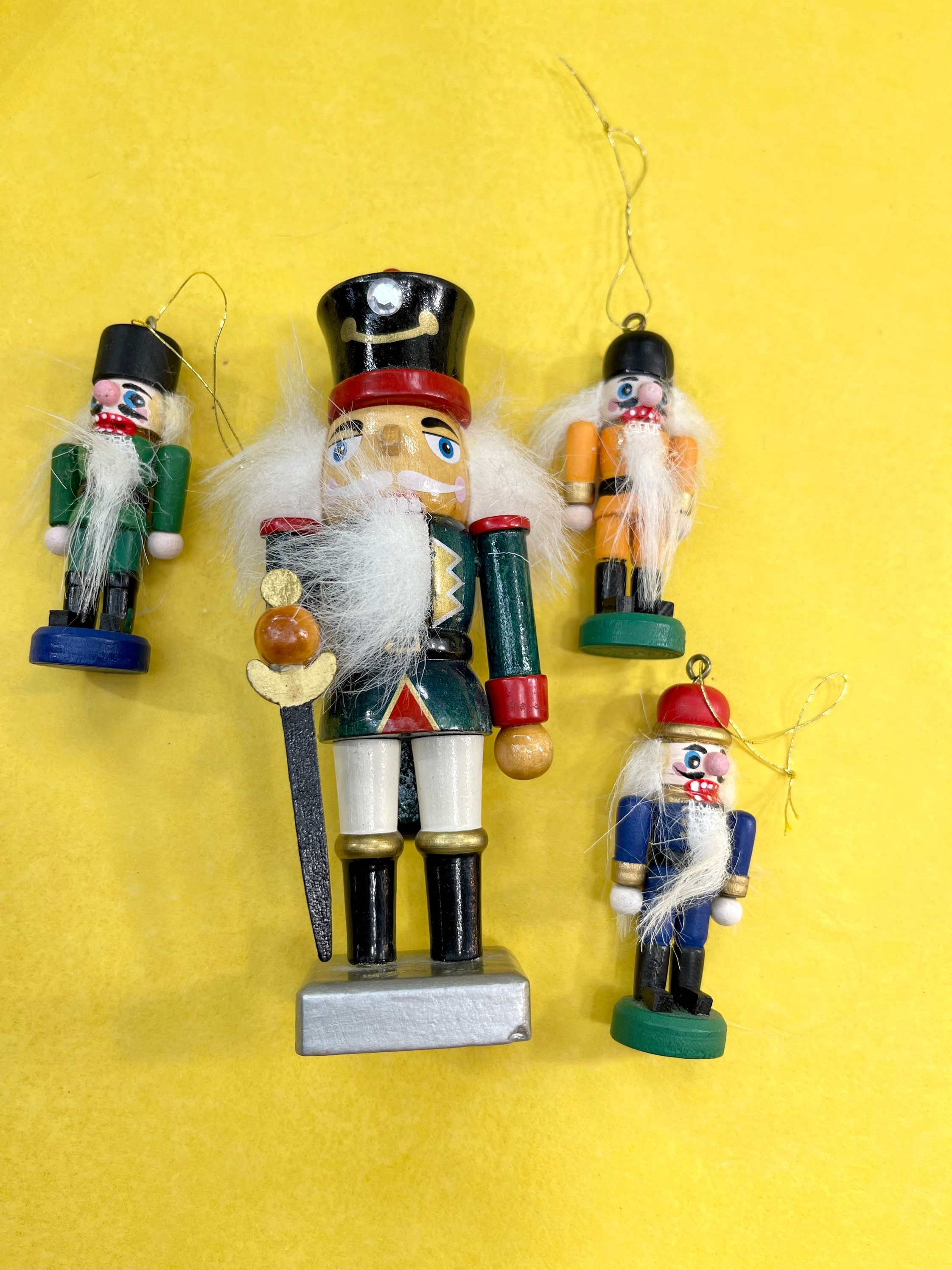 Nutcracker Ornaments, Vintage Wooden Christmas Nutcrackers, Christmas