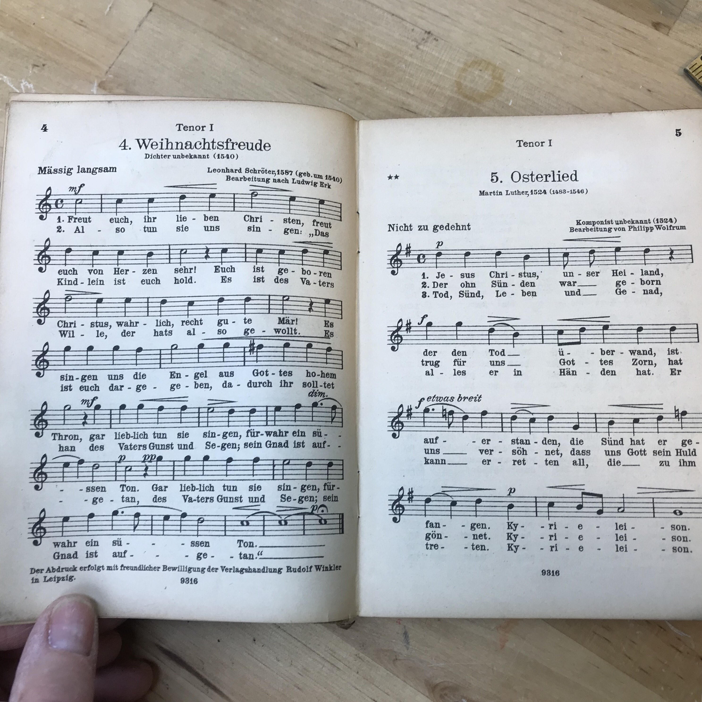 German music book, antique hymnal, piano book