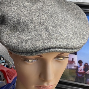 Gray Wool Newsboy Hat Vintage Kangol Cap Unisex Fashion image 3