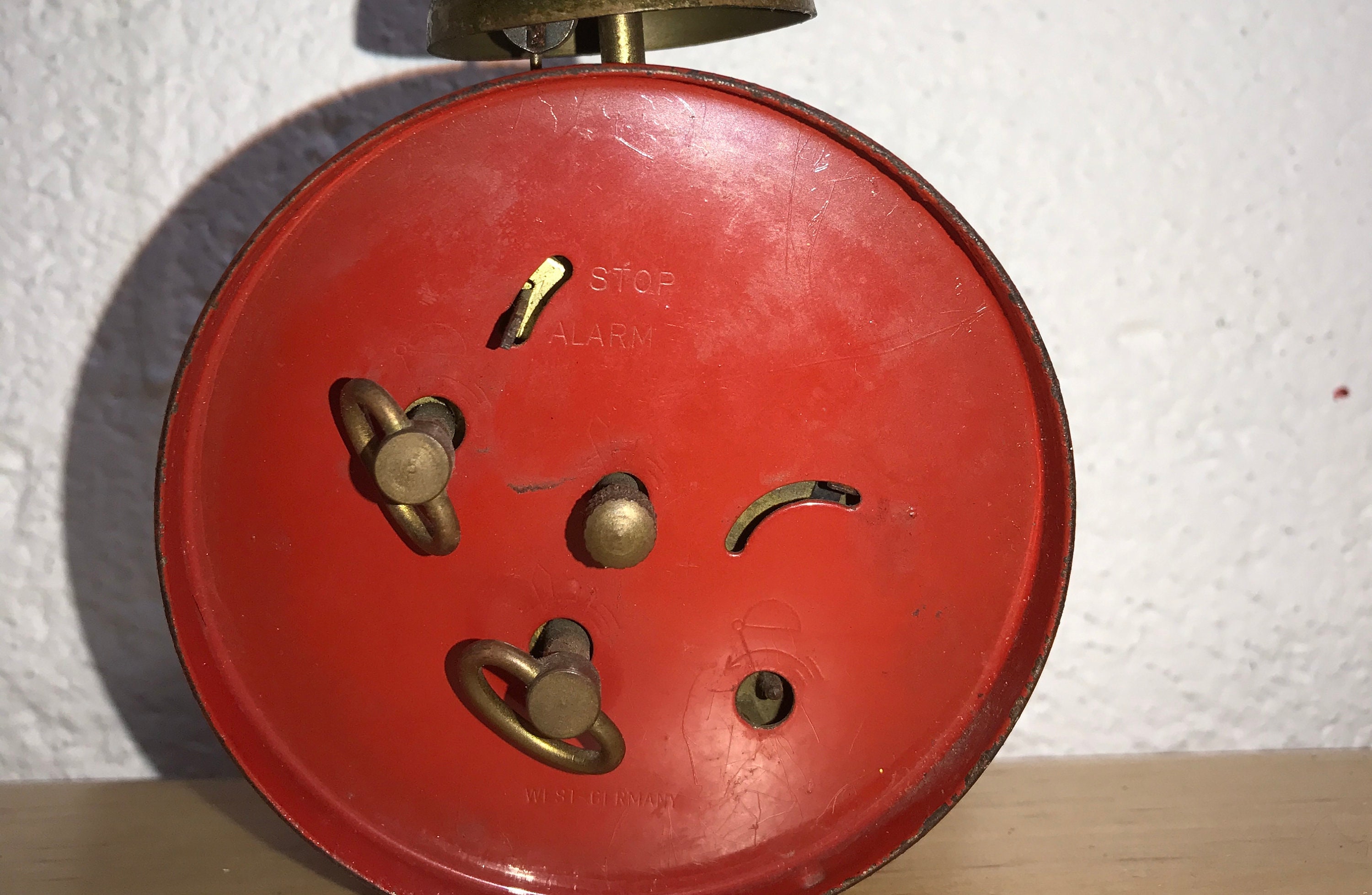 Red Wind Up Clock Parts, Steampunk Restoration, cottage decor