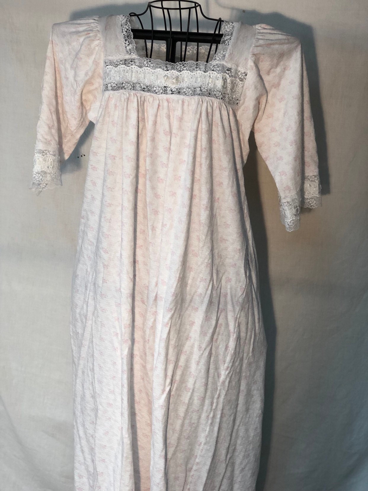 Christian Dior Vintage Nightgown - Retro Winter Nighty - White Lace and ...