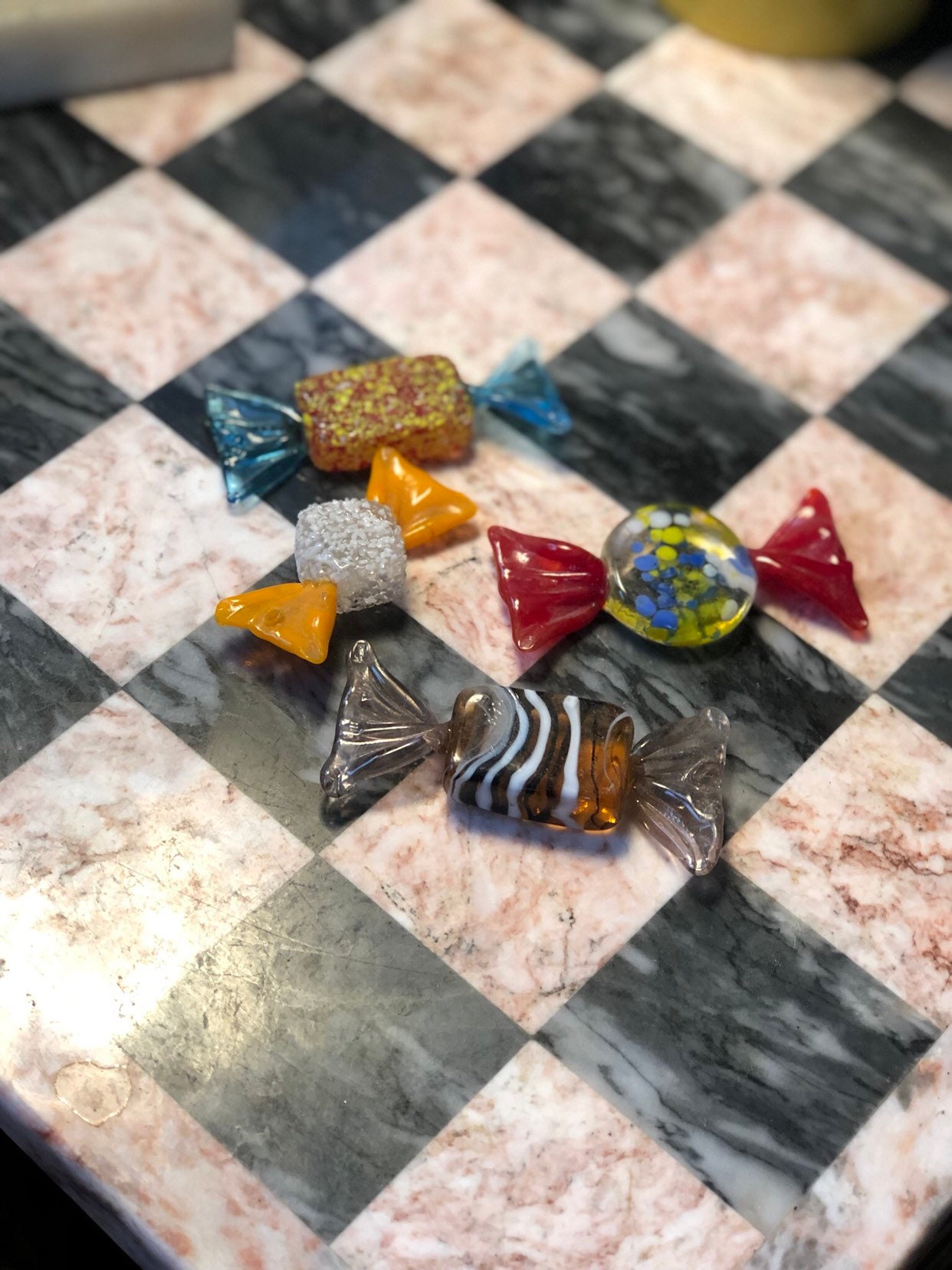 Colorful Glass Candy Display Candy Figurines