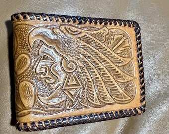 Leather Wallet,  Southwestern Style Unisex Money Card Holder