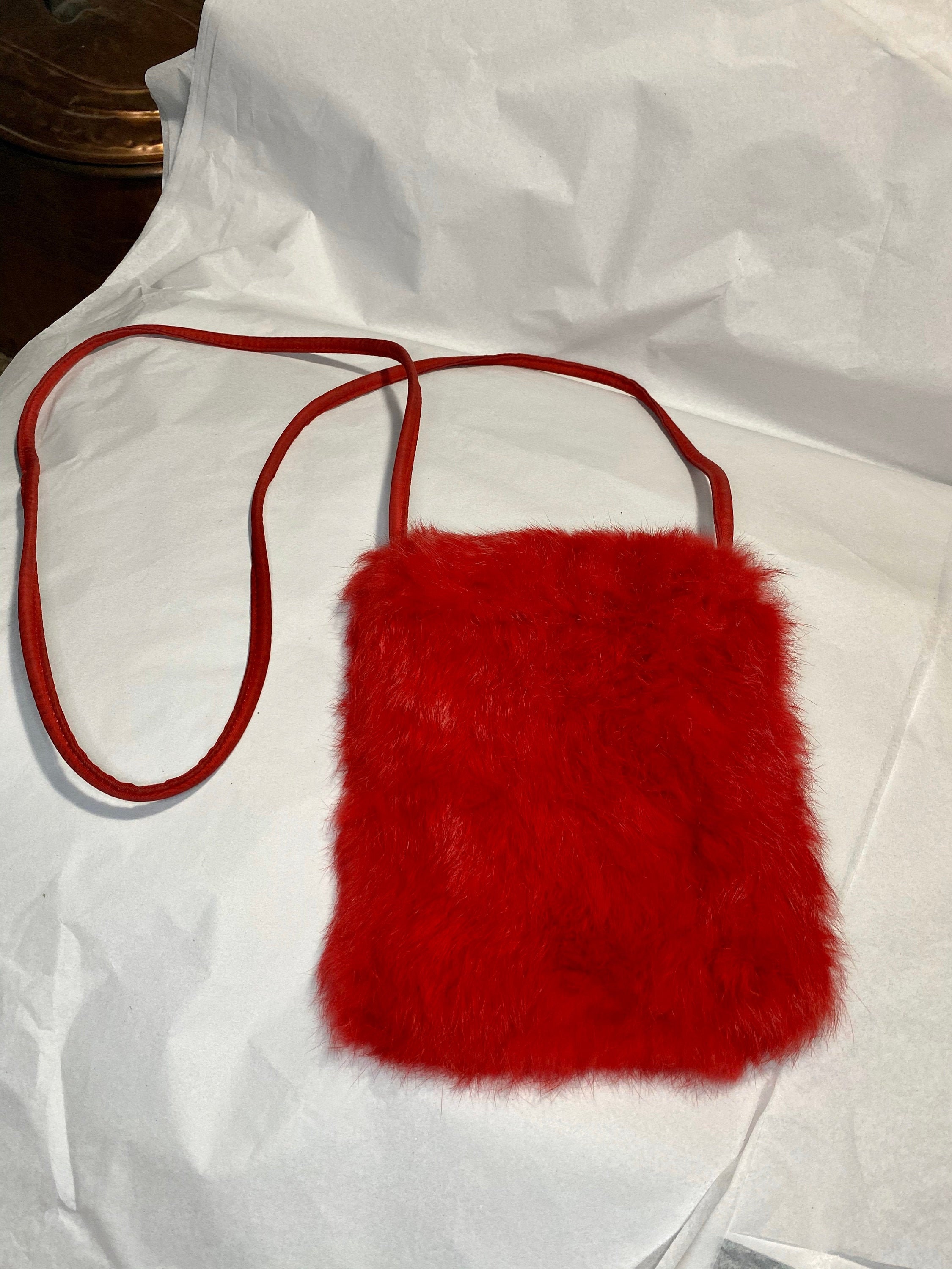 Dominique Red Fox Fur Purse with Horn Handle : FurHatWorld.com