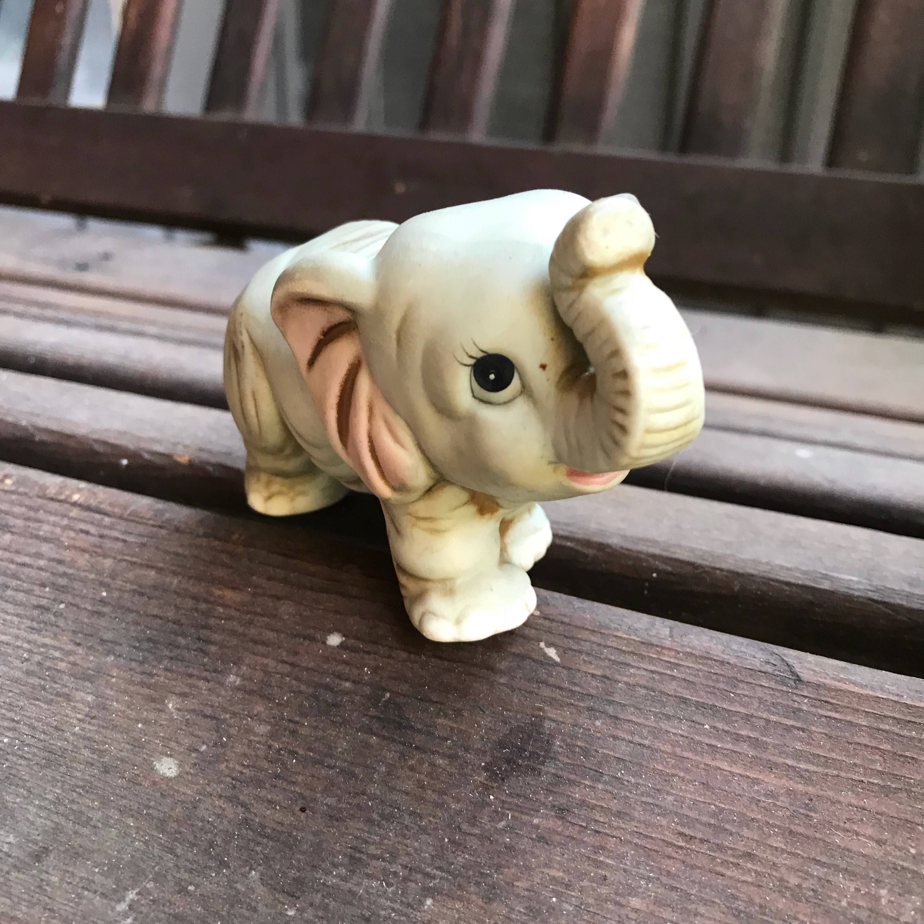 Elephant figurines trunk up good luck, Vintage Elephant statues