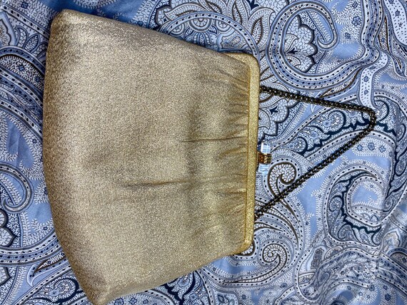 Gold Evening Bag, Ande Lame Vintage Fashion Purse… - image 9