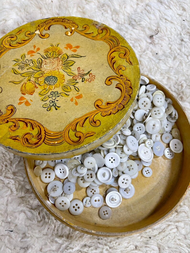 Antique Button Box Lot of Collectible Buttons Country Etsy