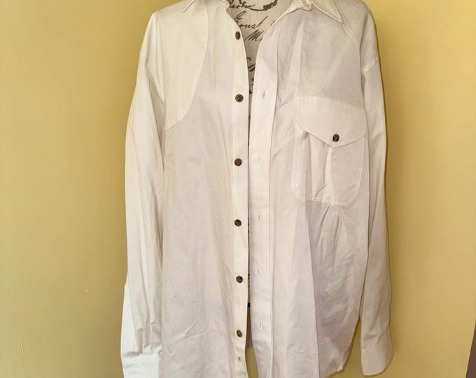 White Denim Shirt, A Genuine Filson Garment, Unisex Cotton Jacket Sport Western Country