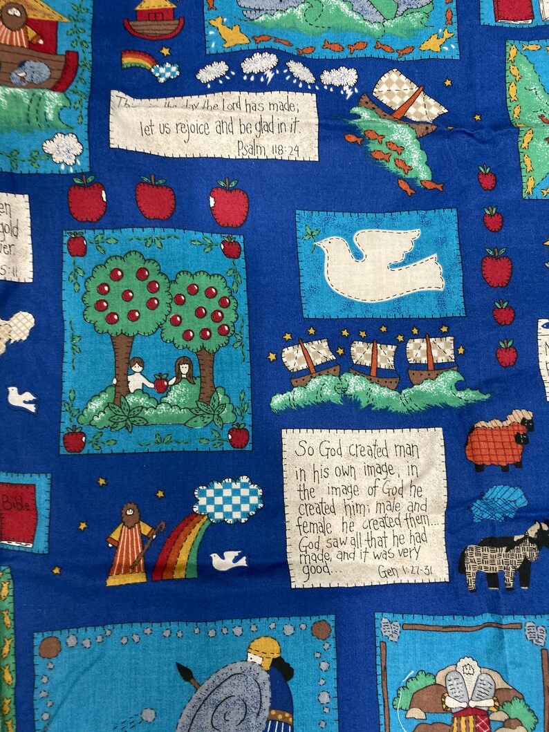 Religious Fabric Panels For Unisex Baby Quilt DO IT Yourself Etsy