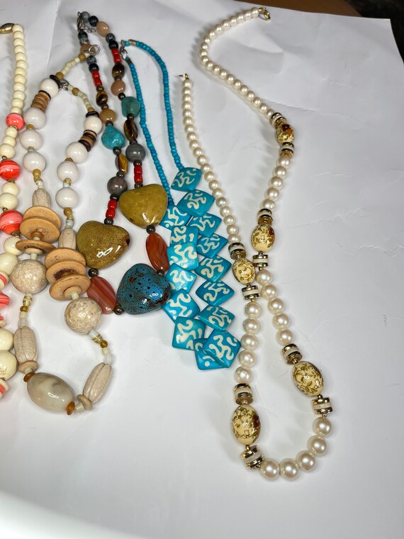 Beaded Necklaces Lot, Statement Necklaces, Costum… - image 4