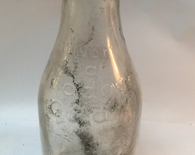 Old Time Milk Bottle, Farmhouse Kitchen Glass