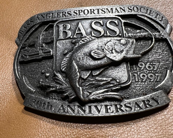 Bass Belt Fish Buckle, Vintage Sportsman Society Fish