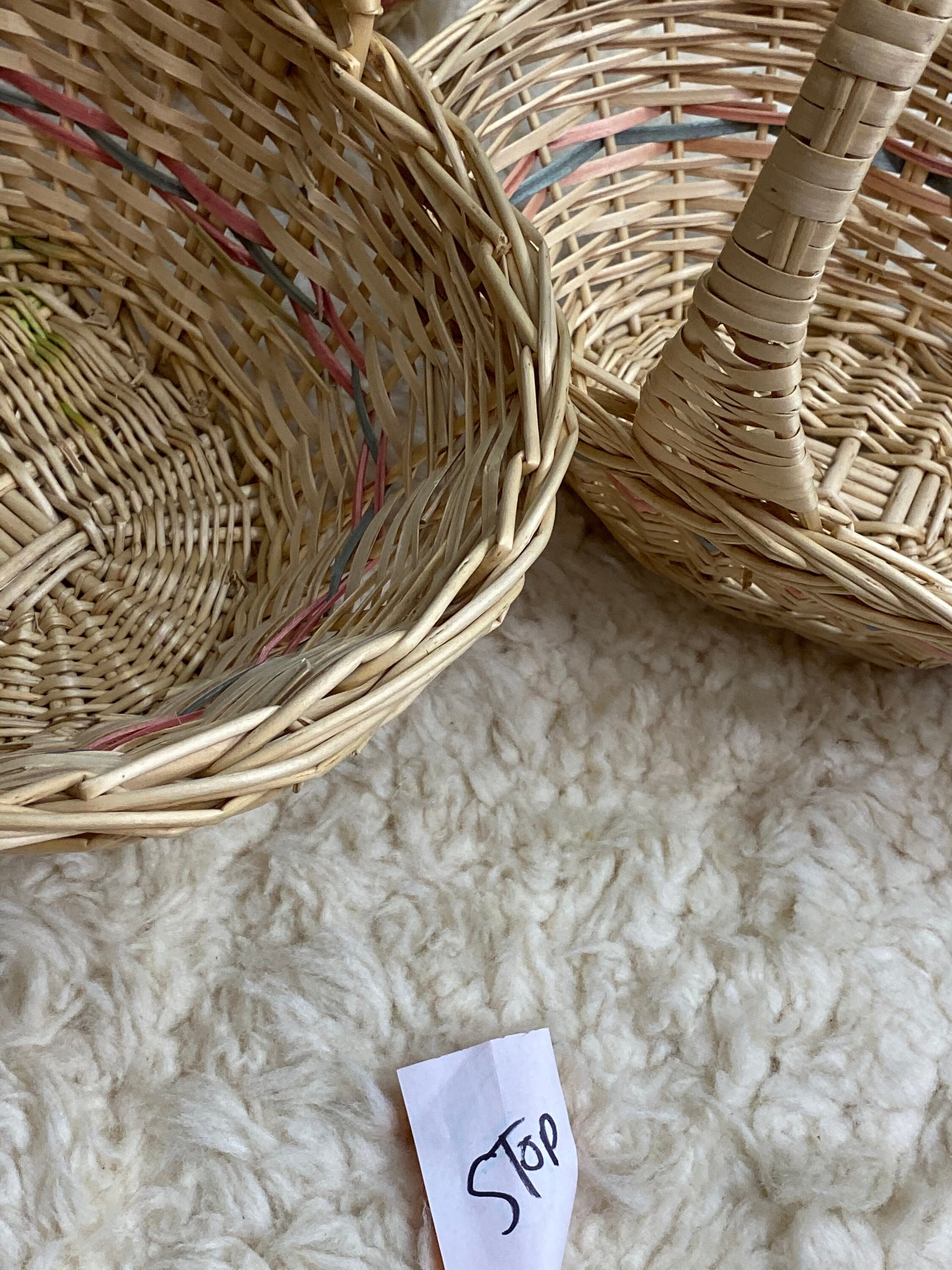 Wicker Easter Basket Set Of 3, Stackable Baskets