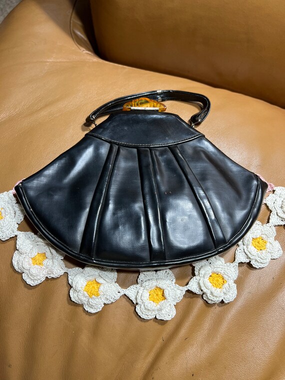 Vintage Black Handbag, Retro Bakelite Purse, Old Time… Gem