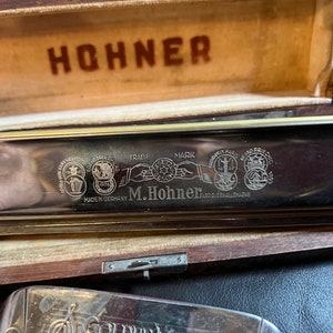 Vintage Hohner Harmonica Set: Chromonika III & Golden Melody with Learn-to-Play Book