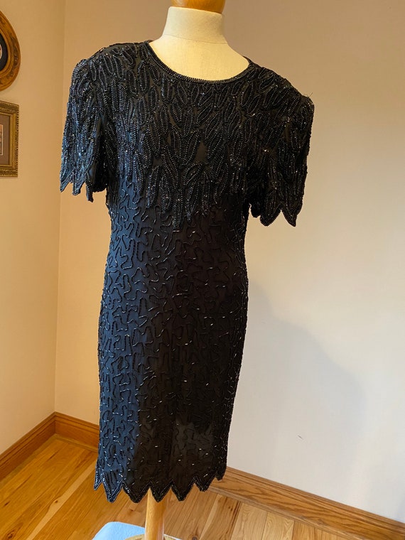 Black funeral dress, vintage formal party dress, l