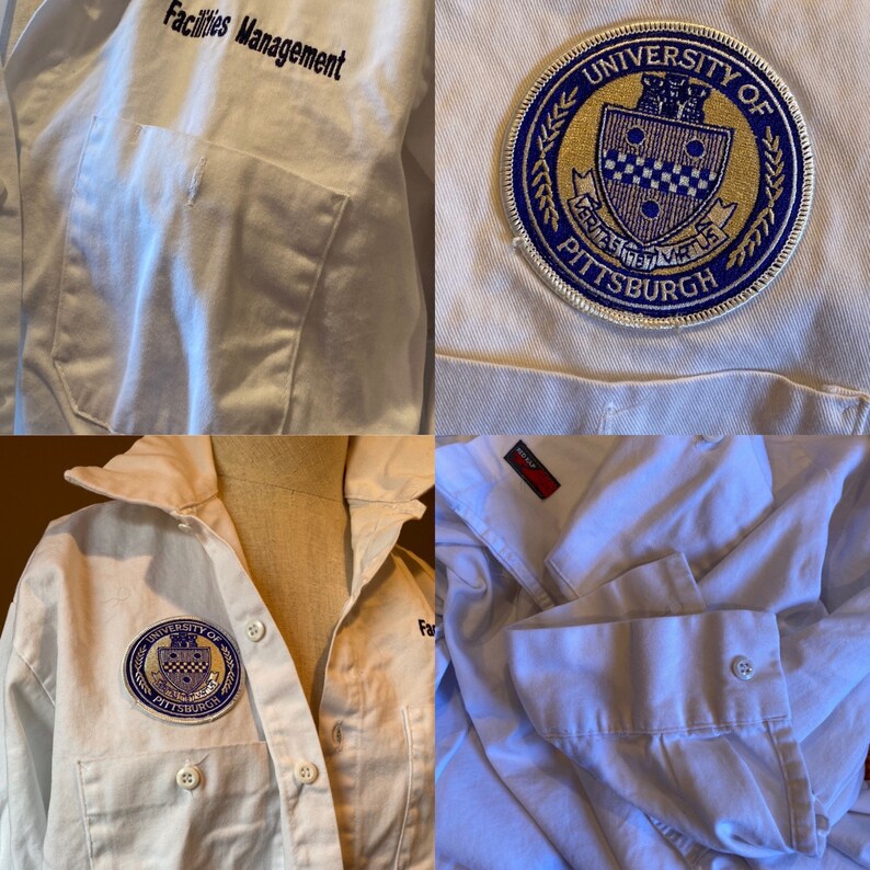 University of Pittsburgh Uniform White Denim Button up Shirt Etsy
