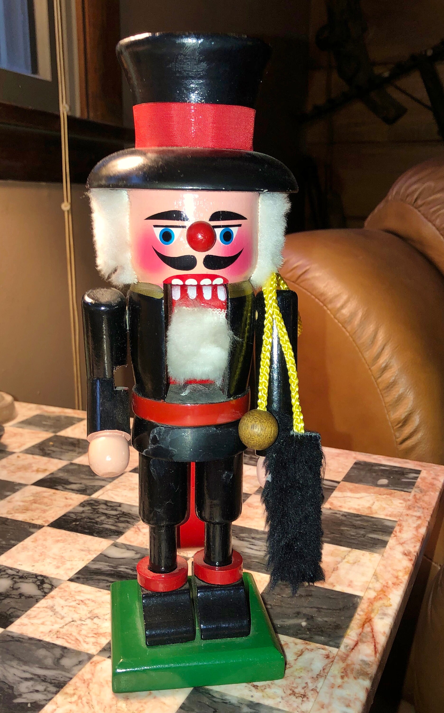 Black Wooden Holiday Nutcracker Christmas Figurine Soldier