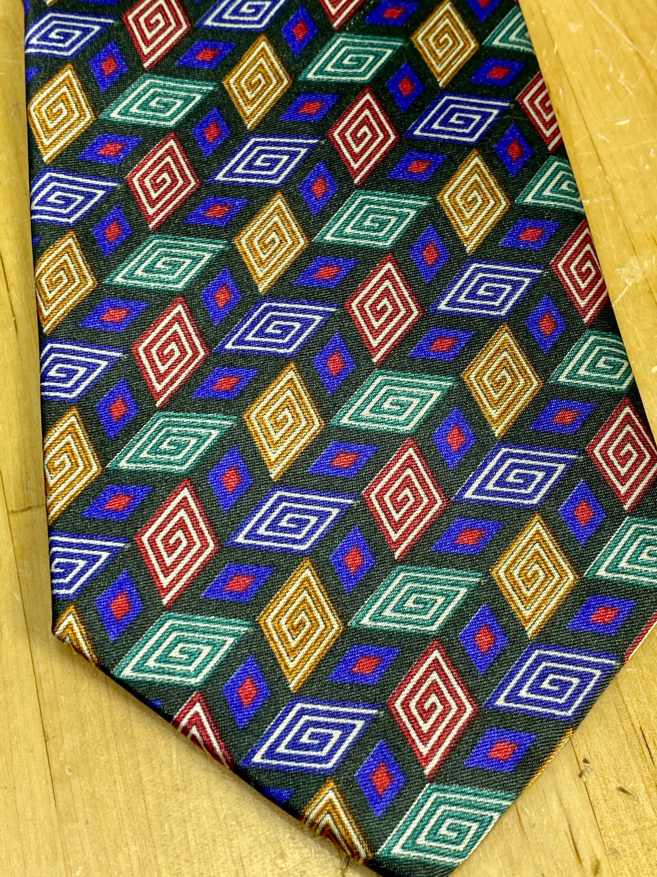 Geometric Necktie, Colorful Diamonds Tie, Festive Men’s Fashion