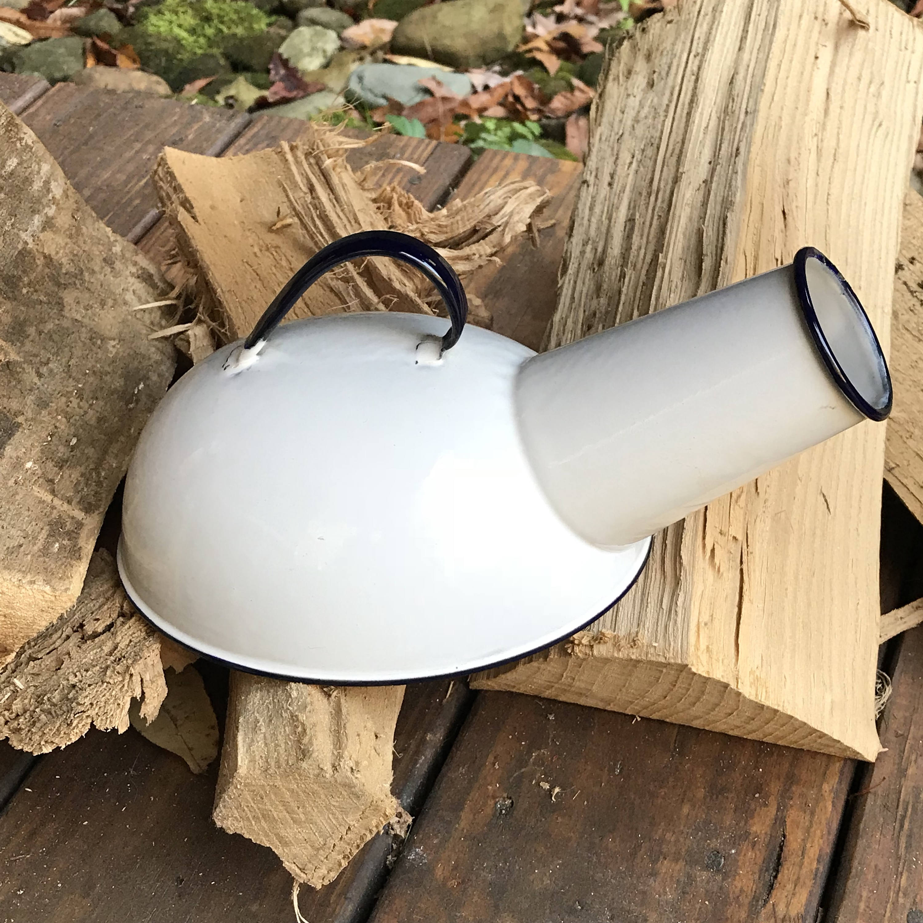 Enamelware urinal vintage white hospital