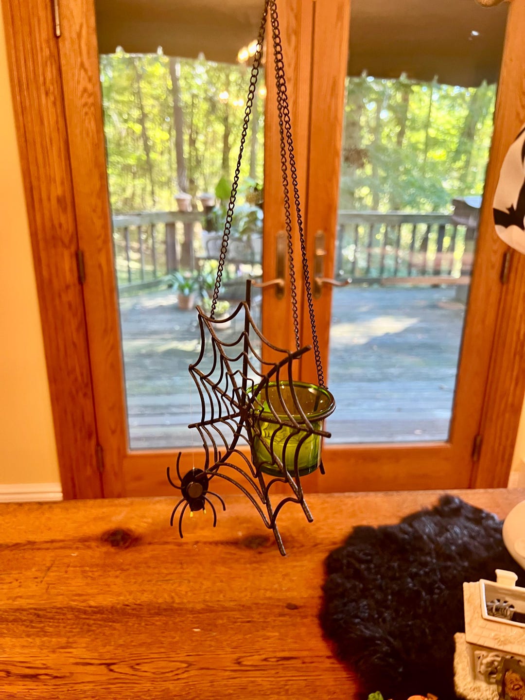 Spider Web Tea Light Holders, Hanging Spider Halloween Decoration ...