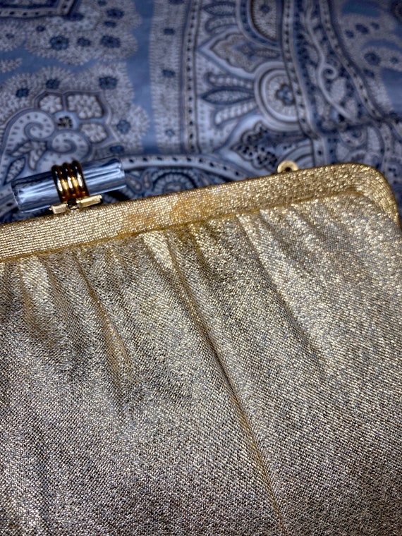 Gold Evening Bag, Ande Lame Vintage Fashion Purse… - image 5