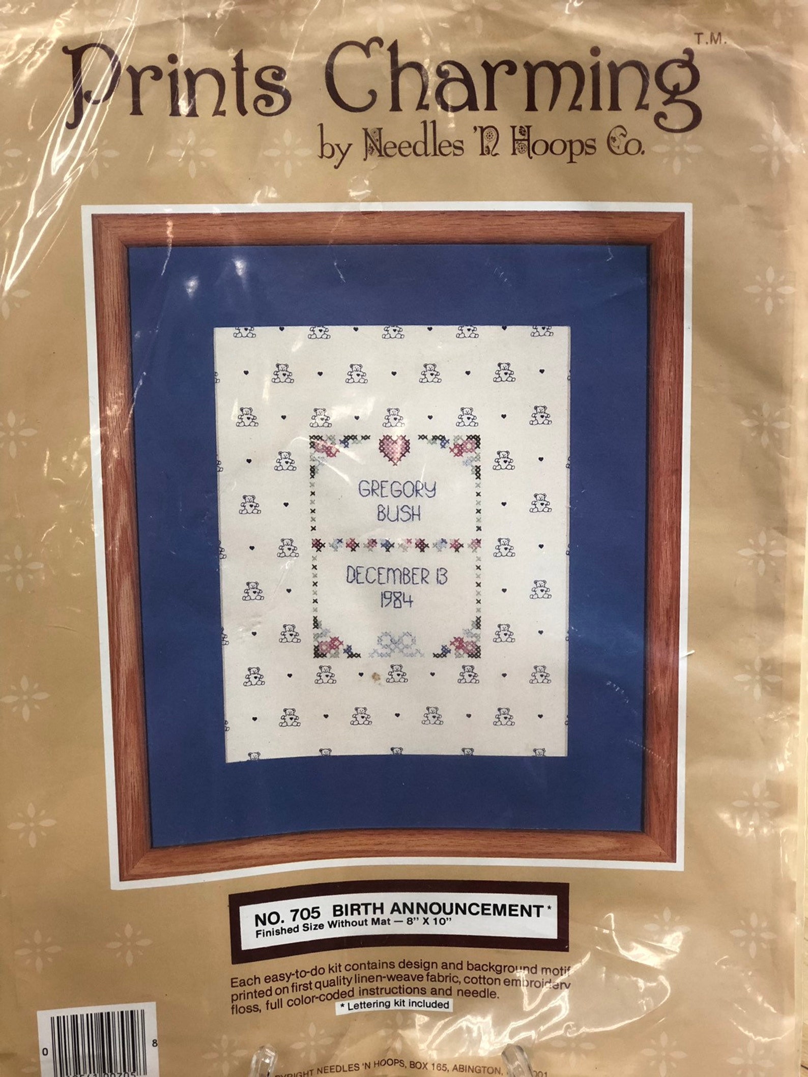 Birth Announcement Cross Stitch Kit Unisex Baby Shower Gift Etsy France