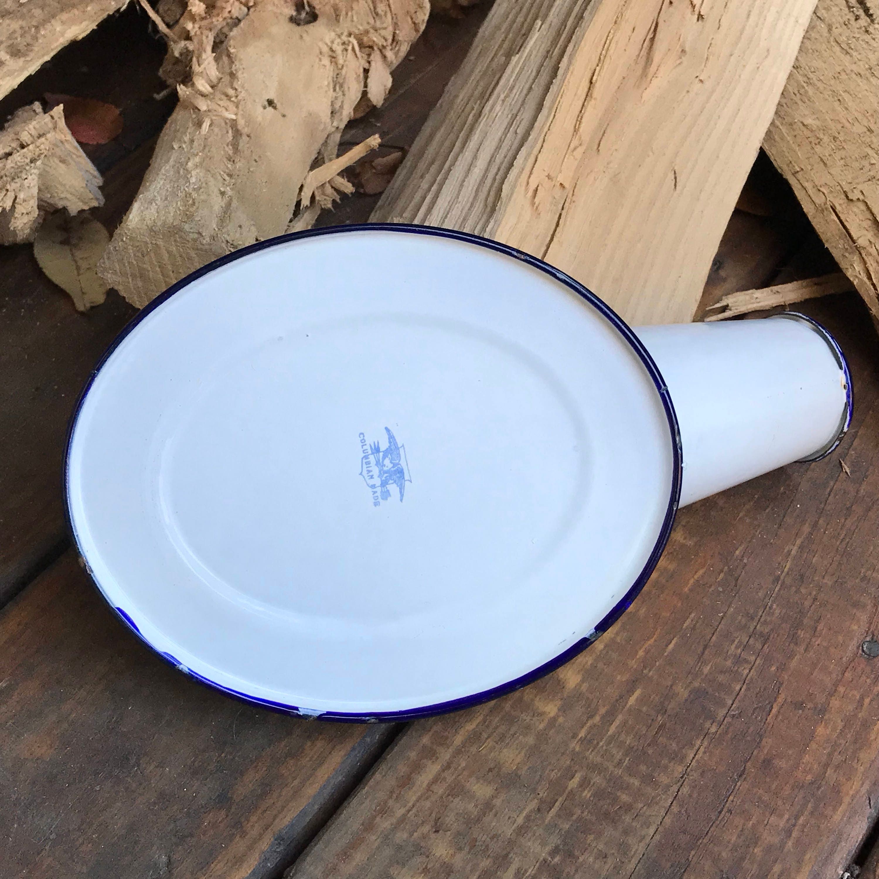 Enamelware urinal vintage white hospital