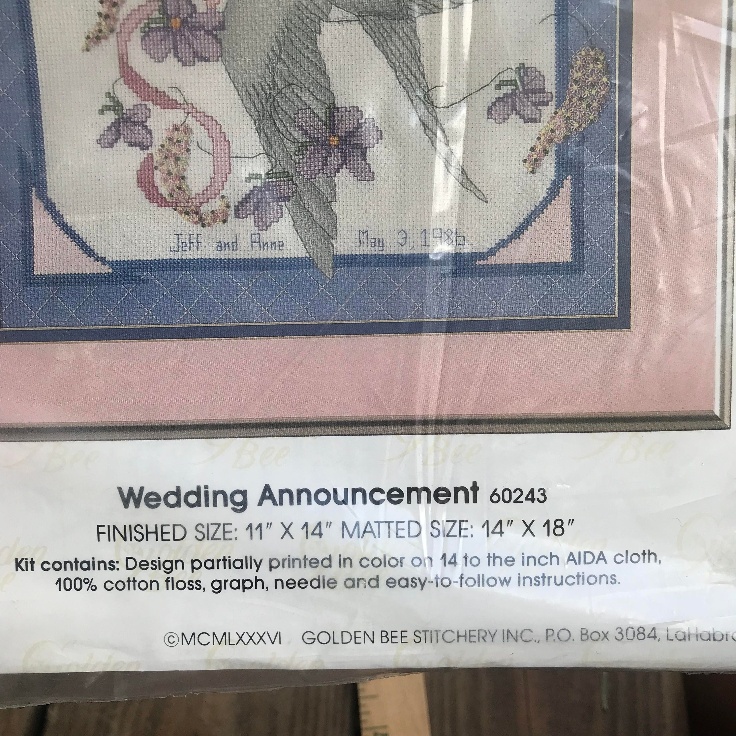 Wedding Announcement Counted Cross Stitch Kit